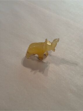 Onyx Elephant Carving - Small Decorative Figurine